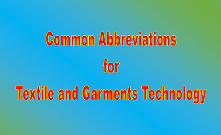 Common abbreviations for textile and garments Technology